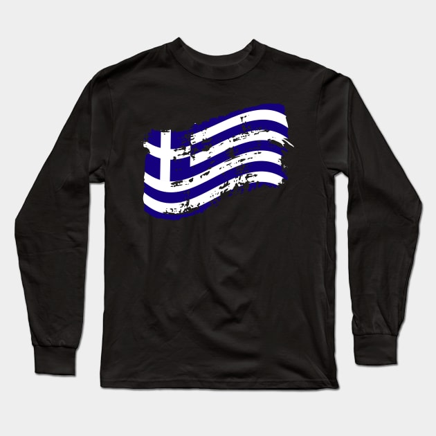 Griechenland Geschenk Flagge Kreta Kos griechisch Long Sleeve T-Shirt by AlsterDesignUmzu